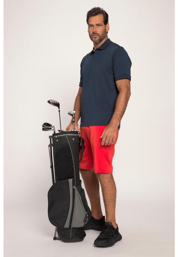 JAY-PI - Męska Koszulka polo golf rękaw 1/2 QuickDry. Typ kołnierza: polo, golf. Kolekcja: plus size. Kolor: niebieski. Materiał: elastan, poliester, materiał. Styl: sportowy