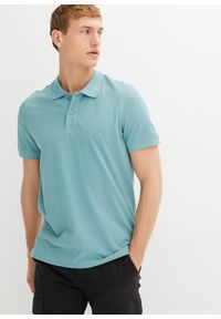 bonprix - Koszulka polo z czystej bawełny organicznej piqué. Typ kołnierza: polo. Kolor: niebieski. Materiał: bawełna. Długość rękawa: krótki rękaw. Długość: krótkie #1