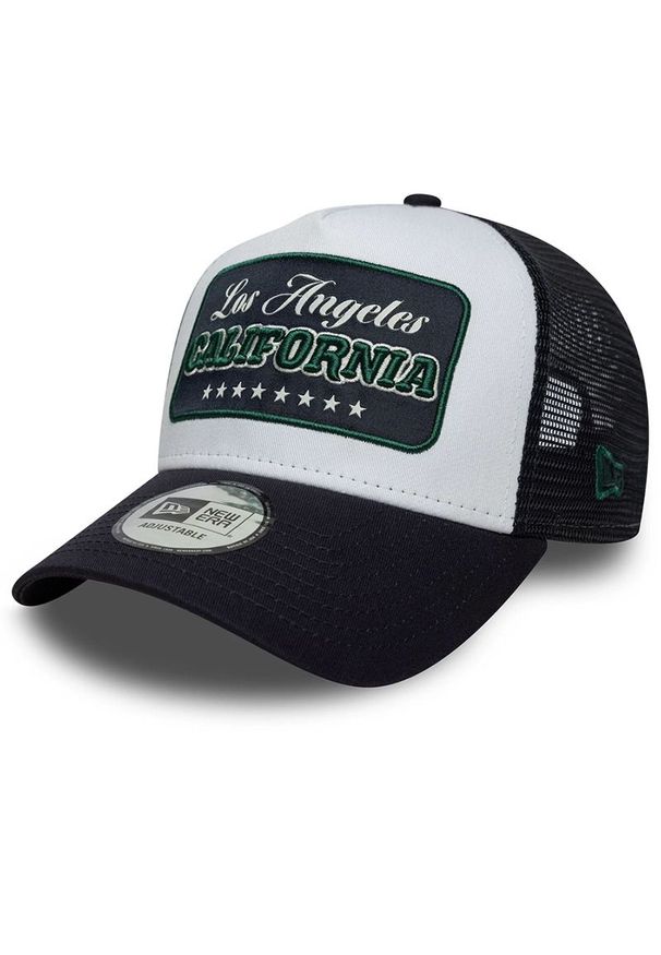 Czapka unisex New Era Location Patch 9FORTY A-Frame Trucker 60771857 - granatowa. Kolor: niebieski. Materiał: poliester, bawełna, materiał