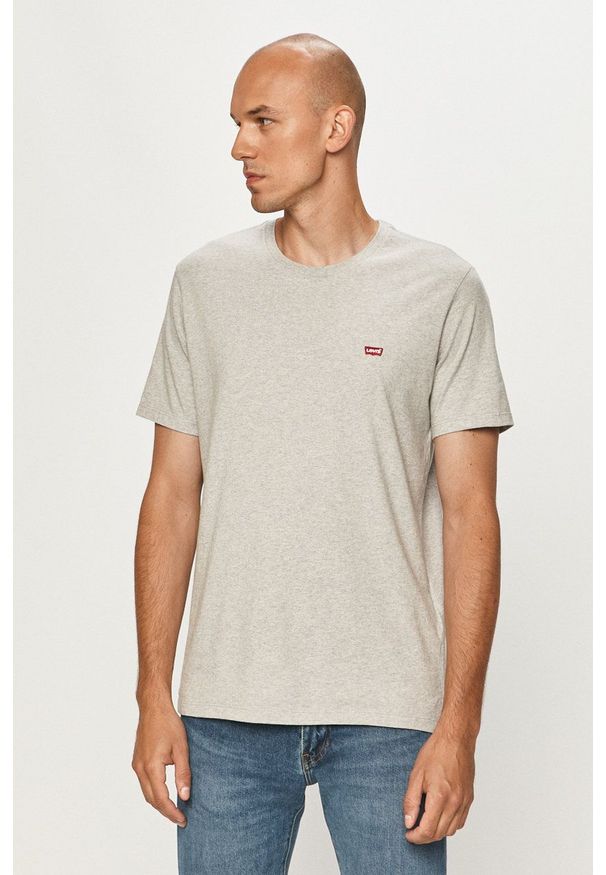 Levi's® - Levi's - T-shirt. Okazja: na co dzień, na spotkanie biznesowe. Kolor: szary. Wzór: aplikacja. Styl: biznesowy, casual