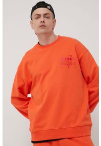 Diadora bluza bawełniana męska kolor pomarańczowy z nadrukiem. Kolor: pomarańczowy. Materiał: bawełna. Wzór: nadruk #5