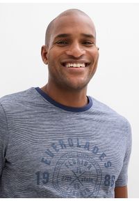 bonprix - T-shirt (2 szt.) z czystej bawełny. Kolor: niebieski. Materiał: bawełna. Długość: długie. Wzór: nadruk #2