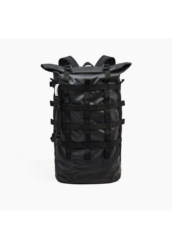 Cropp - Duży czarny plecak ADU.LTD - Czarny. Kolor: czarny. Materiał: materiał, tkanina. Wzór: nadruk. Styl: casual