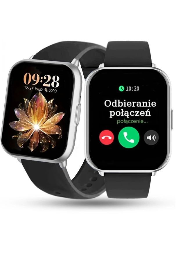 Rubicon - Zegarek Damski SMARTWATCH RUBICON RNCF46 silver/black silicone. Rodzaj zegarka: smartwatch