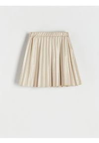 Reserved - Plisowana spódniczka - złamana biel. Materiał: tkanina. Wzór: gładki #1