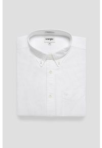 Wrangler - Koszula. Typ kołnierza: button down. Kolor: biały. Materiał: tkanina #4
