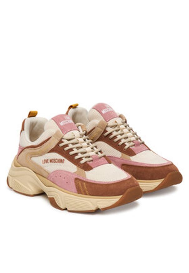 Love Moschino - LOVE MOSCHINO Sneakersy JA15426G1OIQ511A Kolorowy. Materiał: skóra. Wzór: kolorowy