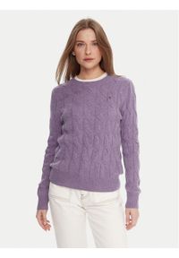 TOMMY HILFIGER - Tommy Hilfiger Sweter WW0WW43586 Fioletowy Regular Fit. Kolor: fioletowy. Materiał: wełna