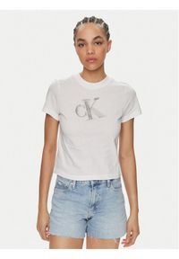 Calvin Klein Jeans T-Shirt Meta Baby J20J223165 Biały Regular Fit. Kolor: biały. Materiał: bawełna