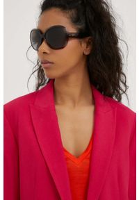 Ray-Ban okulary przeciwsłoneczne 0RB4098 damskie kolor brązowy. Kształt: okrągłe. Kolor: brązowy #1