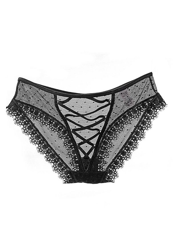 Intica - Koronkowe figi z subtelnymi detalami na specjalne okazje Sooyong. Kolor: czarny. Materiał: koronka. Wzór: koronka