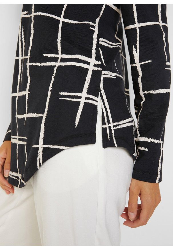 bonprix - Długi shirt. Kolor: czarny. Długość: długie. Styl: elegancki, klasyczny