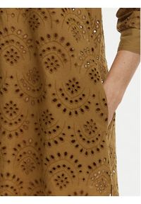 Iconique Sukienka letnia Ella IC26-082 Khaki Relaxed Fit. Kolor: brązowy. Materiał: bawełna. Sezon: lato #2