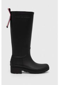 TOMMY HILFIGER - Tommy Hilfiger kalosze TOMMY RUBBERBOOT damskie kolor czarny FW0FW07665. Nosek buta: okrągły. Kolor: czarny. Materiał: guma #1