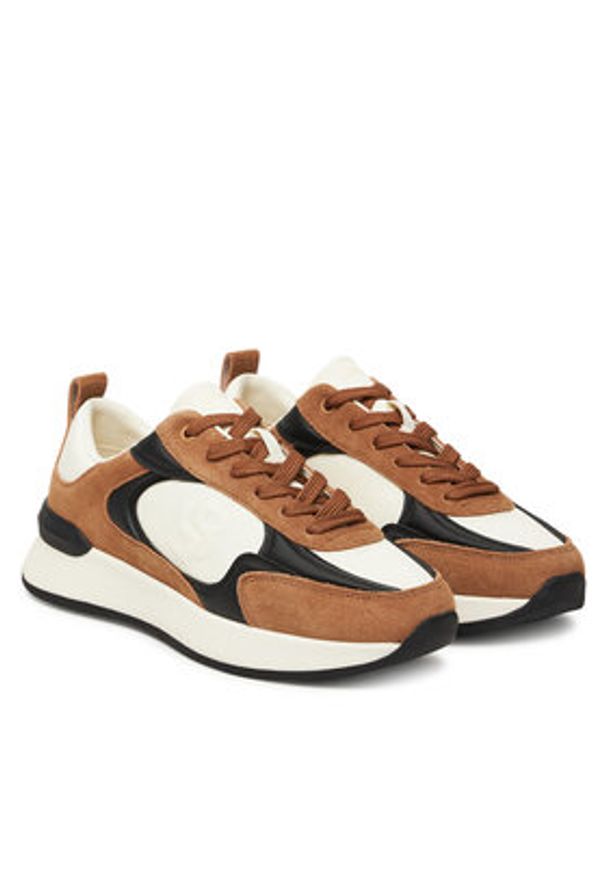 BOSS Sneakersy B Icon 50548358 Beżowy. Kolor: beżowy. Materiał: skóra, zamsz