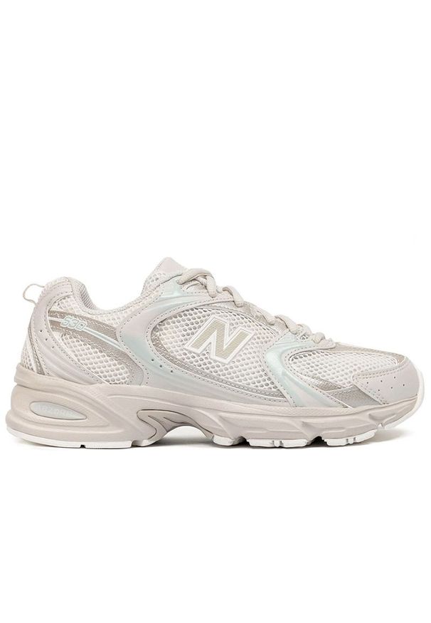 Buty New Balance MR530AA1 - beżowe. Okazja: na co dzień. Kolor: beżowy. Materiał: syntetyk, materiał, tworzywo sztuczne. Szerokość cholewki: normalna. Sezon: lato
