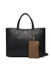 TOMMY HILFIGER - Tommy Hilfiger Torebka Th Icon Mini Tote AW0AW18233 Czarny. Kolor: czarny. Materiał: skórzane #2