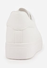 Born2be - Białe Sneakersy na Płaskiej Podeszwie z Okrągłym Noskiem Azethia. Okazja: na co dzień. Nosek buta: okrągły. Kolor: biały. Obcas: na płaskiej podeszwie #8