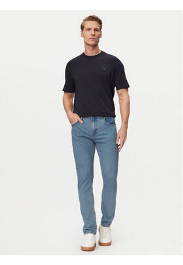 Guess Jeans Jeansy M6RA0F D6324 Niebieski jasny Skinny Fit. Kolor: niebieski