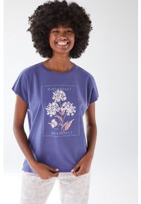 Women Secret - women'secret T-shirt piżamowy kolor fioletowy bawełniana. Kolor: fioletowy. Materiał: bawełna. Długość: krótkie. Wzór: nadruk
