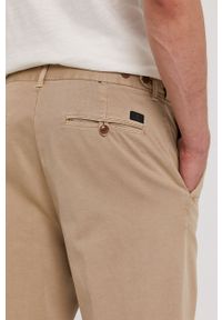 Strellson Spodnie męskie kolor beżowy. Kolor: beżowy. Materiał: tkanina. Wzór: gładki
