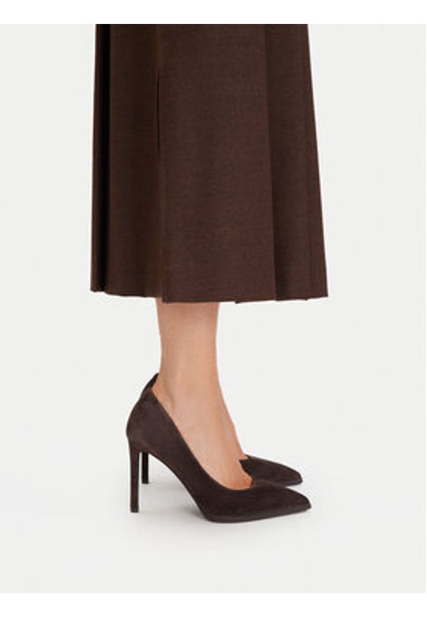 Gino Rossi - GINO ROSSI Szpilki EO-AZI-LT2472-1 Brązowy. Kolor: brązowy. Materiał: skóra, zamsz. Obcas: na szpilce