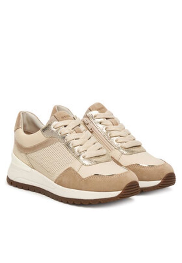 Geox Sneakersy D Desya D6500A 085CF C1S2L Beżowy. Kolor: beżowy. Materiał: skóra