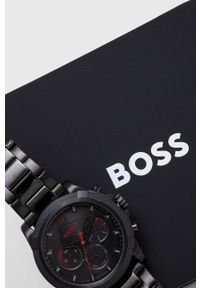 Hugo - HUGO zegarek męski kolor czarny. Kolor: czarny. Materiał: materiał #2