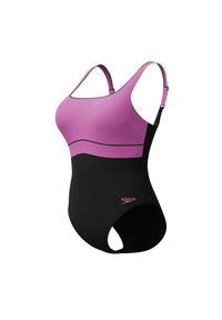 Damski kostium kąpielowy 1-częściowy Speedo Eco New Contour Eclipse. Kolor: czarny, wielokolorowy, fioletowy