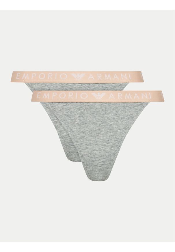 Emporio Armani Underwear Komplet 2 par stringów 164522 4F227 00948 Szary. Kolor: szary. Materiał: bawełna