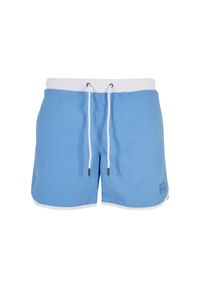 Urban Classics - Męskie Spodenki Kąpielowe W Stylu Retro. Kolor: biały, niebieski, wielokolorowy. Styl: retro #1