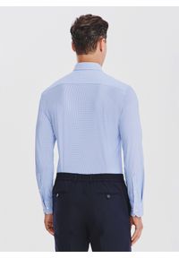 Pako Lorente - PAKO LORENTE – Niebieska dzianinowa koszula w pepitkę. Kolor: niebieski. Materiał: dzianina. Długość rękawa: długi rękaw. Długość: długie #9