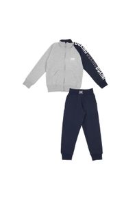 LEONE 1947 APPAREL - Dres klasy juniorskiej z kołnierzem i zamkiem błyskawicznym na całej długości. Okazja: na uczelnię. Kolor: szary. Materiał: dresówka. Styl: sportowy