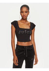 Juicy Couture Top Regal JCBCT224831 Czarny Slim Fit. Kolor: czarny. Materiał: bawełna