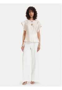 Maryley Bluzka 26EB013/31SA Beżowy jasny Regular Fit. Kolor: beżowy. Materiał: wiskoza #5