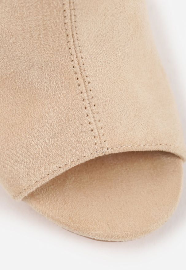 Born2be - Beżowe Sandały na Obcasie Vices ze Skórzaną Wkładką Felunetia. Okazja: na co dzień. Zapięcie: sprzączka. Kolor: beżowy. Materiał: skóra. Obcas: na obcasie. Styl: casual, elegancki. Wysokość obcasa: średni