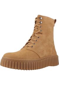Clarks - CLARKS TORHILL STYLE Jasnobrązowy. Kolor: beżowy, wielokolorowy, brązowy. Materiał: skóra, tkanina. Styl: sportowy #1