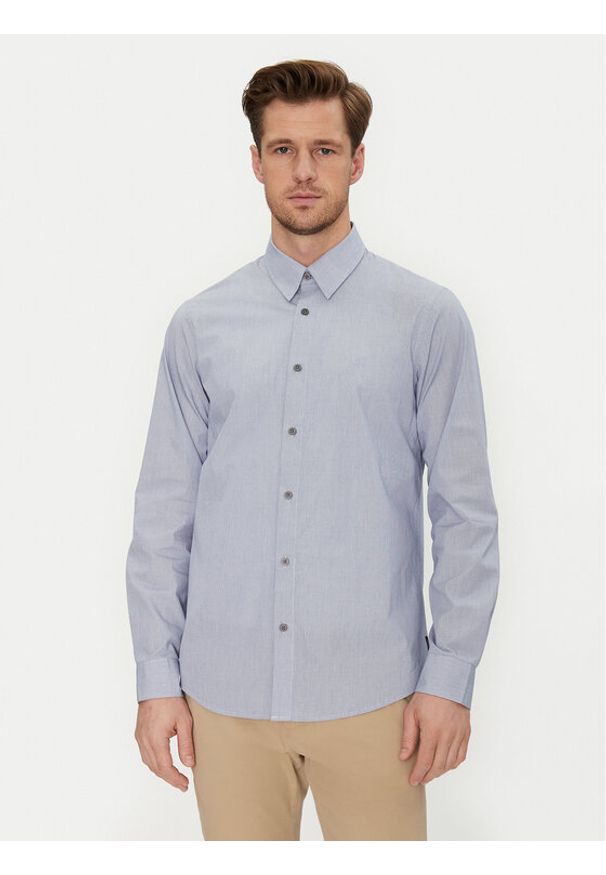 Armani Exchange Koszula XM000445 AF13007 FB056 Błękitny Regular Fit. Kolor: niebieski. Materiał: bawełna