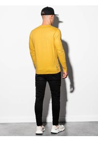 Ombre Clothing - Longsleeve męski bez nadruku L118 - żółty - XXL. Typ kołnierza: kaptur. Kolor: żółty. Materiał: bawełna. Długość rękawa: długi rękaw. Styl: klasyczny #3