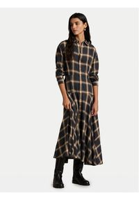 Polo Ralph Lauren Sukienka koszulowa 211A12167001 Brązowy A-Line Fit. Typ kołnierza: polo. Kolor: brązowy. Materiał: bawełna. Typ sukienki: koszulowe #1