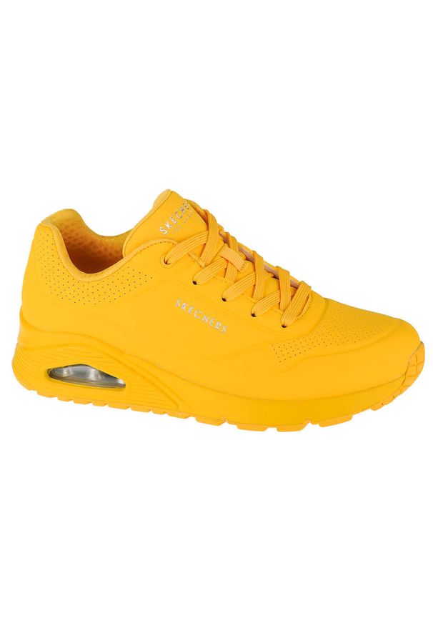 skechers - Buty do chodzenia damskie Skechers Uno-Stand on Air. Kolor: żółty. Materiał: materiał, syntetyk, tkanina. Sport: turystyka piesza