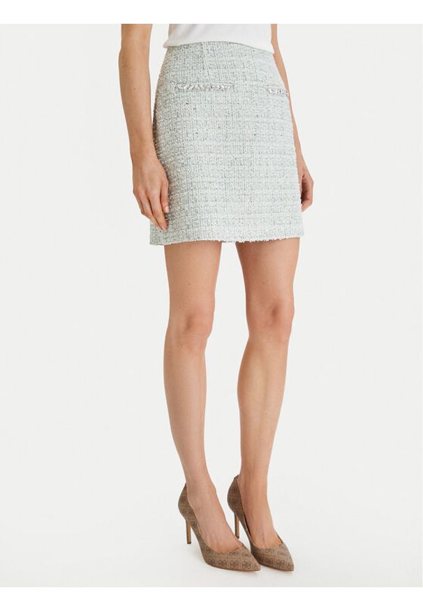 Guess Spódnica mini W6RD56 WJ632 Zielony Regular Fit. Kolor: zielony. Materiał: syntetyk