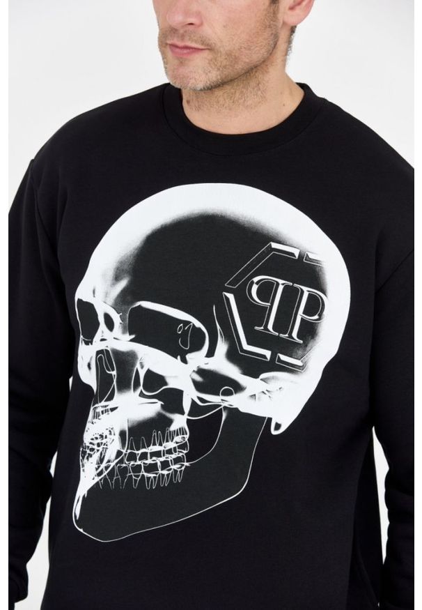 Philipp Plein - PHILIPP PLEIN Czarna bluza męska x-ray skull. Kolor: czarny