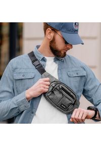 Męska Saszetka na Biodro (Nerka) - Pako Jeans - Szara. Kolor: szary. Materiał: poliester #3