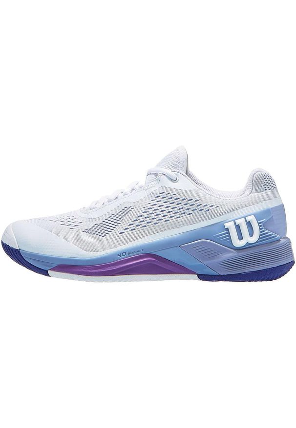 Buty tenisowe damskie Wilson Rush Pro 4.0. Kolor: biały, niebieski, fioletowy, wielokolorowy. Sport: tenis