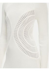 Pinko - PINKO Sukienka dzianinowa Vettore Abito 104631 A2E6 Écru Slim Fit. Materiał: syntetyk