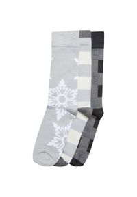 Urban Classics - Skarpety Świąteczne Unisex Dla Dorosłych Z Płatkiem Śniegu (zestaw 3 Sztuk). Kolor: szary #1