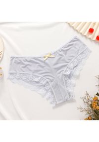 Intica - Koronkowe szorty z wycięciami bielizna damska Eurielle. Kolor: niebieski. Materiał: koronka. Wzór: koronka