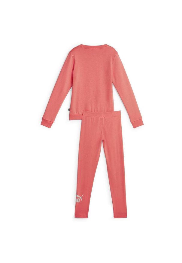 Dres Puma Logo FL JR, Dzieci. Okazja: na uczelnię. Kolor: różowy. Materiał: dresówka. Styl: sportowy