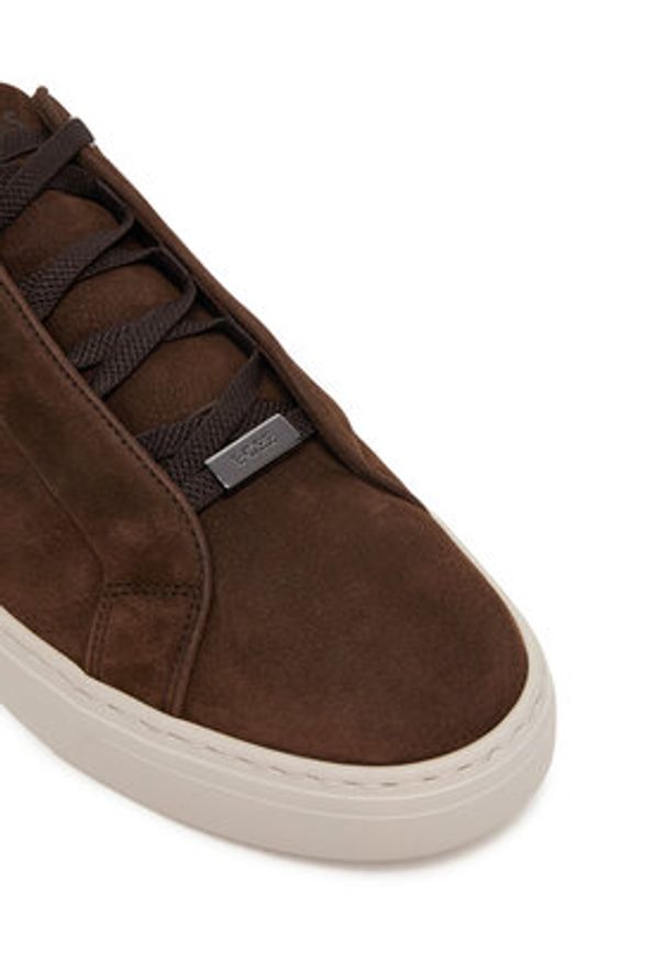 BOSS Sneakersy Gary 50552971 Brązowy. Kolor: brązowy. Materiał: zamsz, skóra